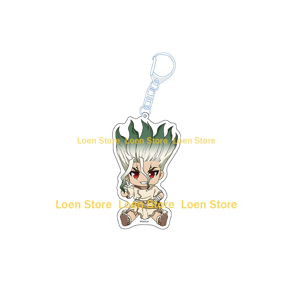 HOT  Anime Dr.STONE character Kirisame Tsukasa Shishio Kohaku Ruri Carbo Suika Sapphire Kaseki Acrylic keychain figures pendant