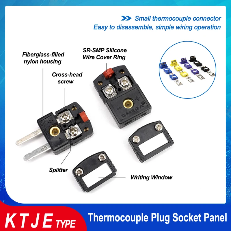 

Male/Female Mini Thermocouple Plug Socket Panel K T J E Type Socket Sensor Temperature Resistant Compensation Wire Connecstors