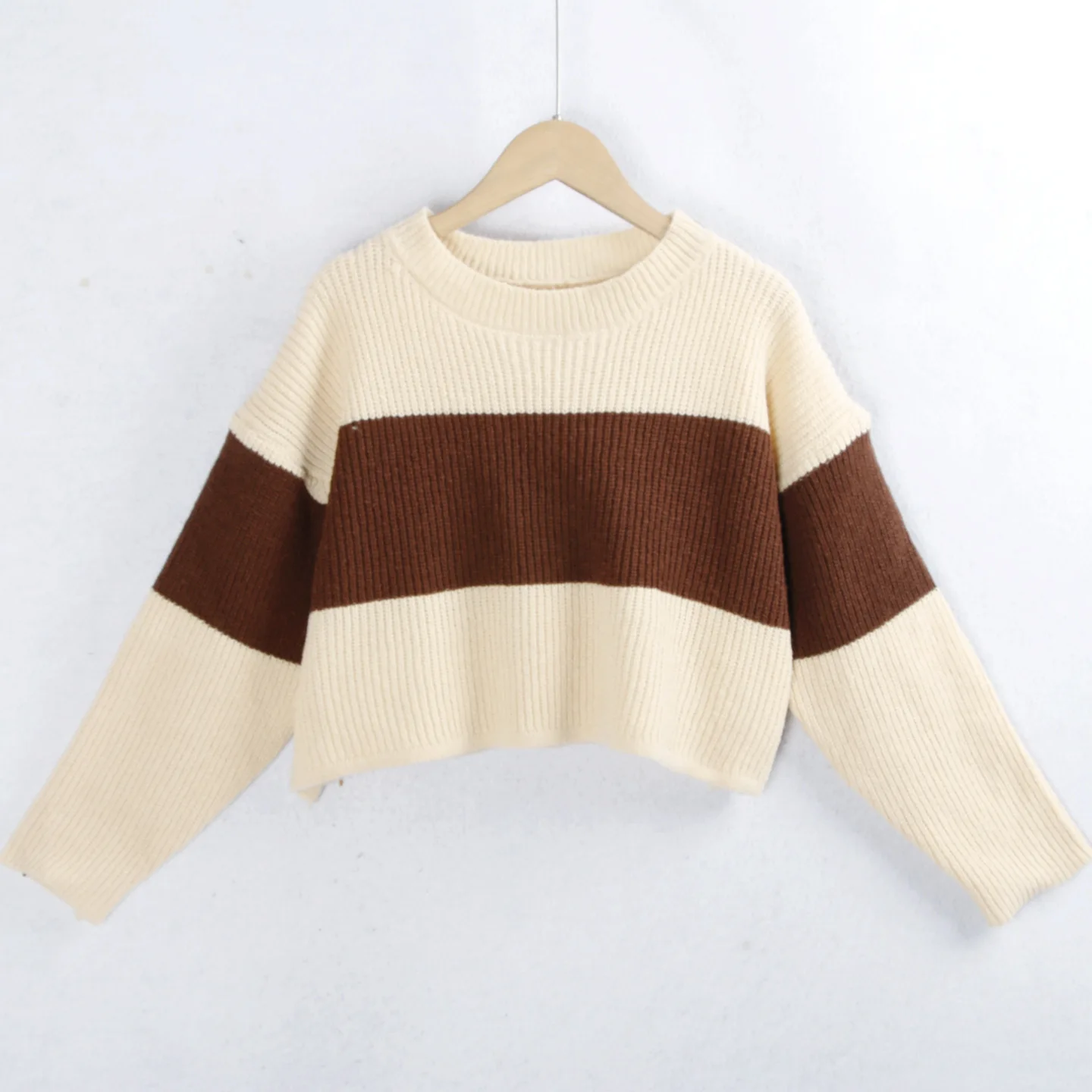 

Color Blo Knitted Sweater round Ne Long Sve Women's Autumn Winter Slimming Versatile Knitwear Commute Sle Warmth Hea...