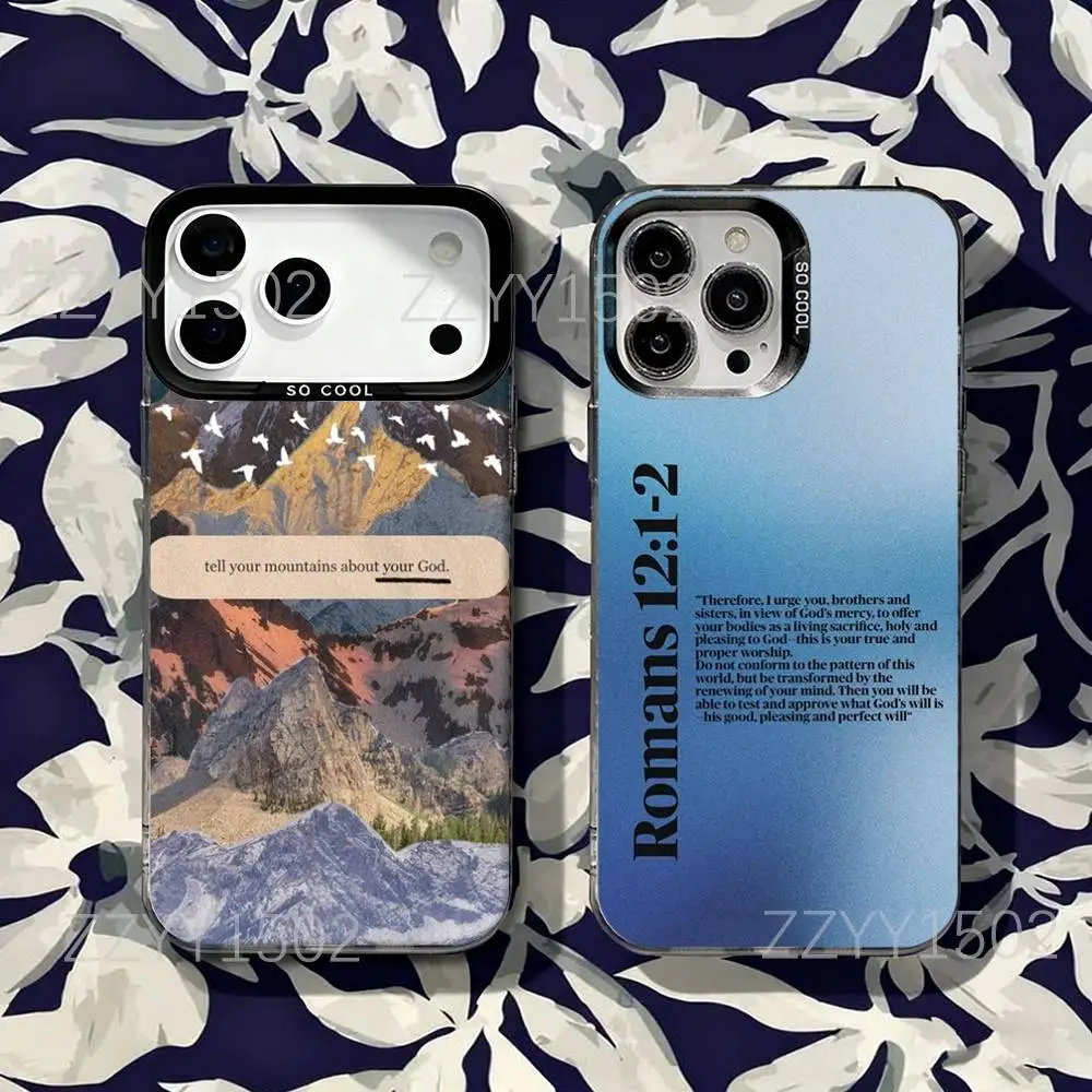 

Bible Verse Jesus Christ Cross Matte Fingerprint Proof Phone Case For iPhone 17,16,15,14,13,12,X,8,Pro,Max,Plus,SE4,Air,Mini