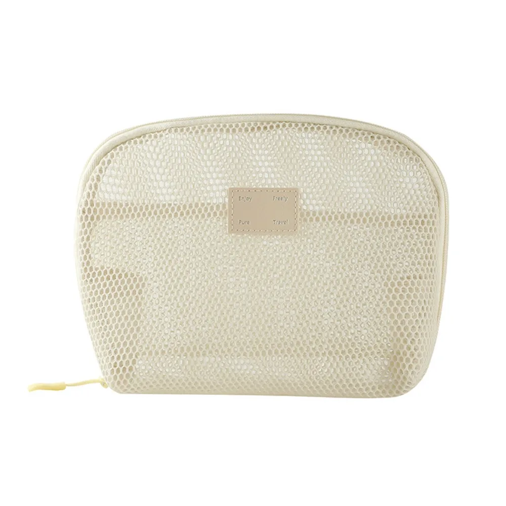 

Casual Nylon Cosmetic Bag With Zipper Hand-held Mesh Makeup Bags Mesh Multipurpose Toiletry Wash Bags Travel