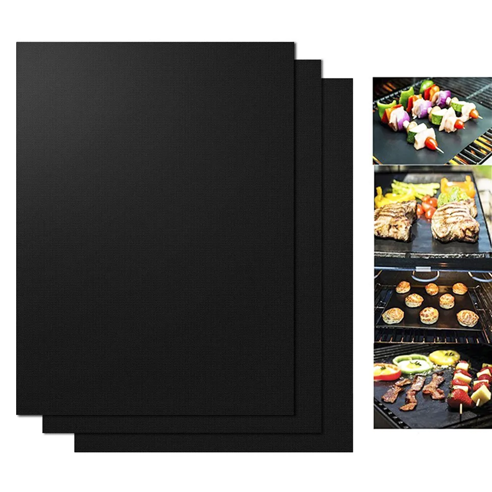 4Pcs Bbq Grill Mat Non-Stick Heat Resistant Reusable Grill Sheet Oven Pan Liners Baking Pad for Easy Clean Bbq Cooking view 3