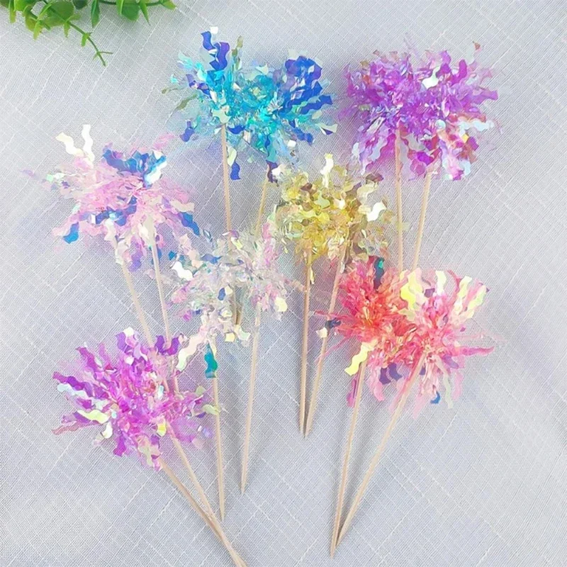 

Glitter Happy Birthday Cake Topper Colorful Fireworks Tassels Cupcake Topper Wedding Baby Shower DIY Dessert Cake Decor