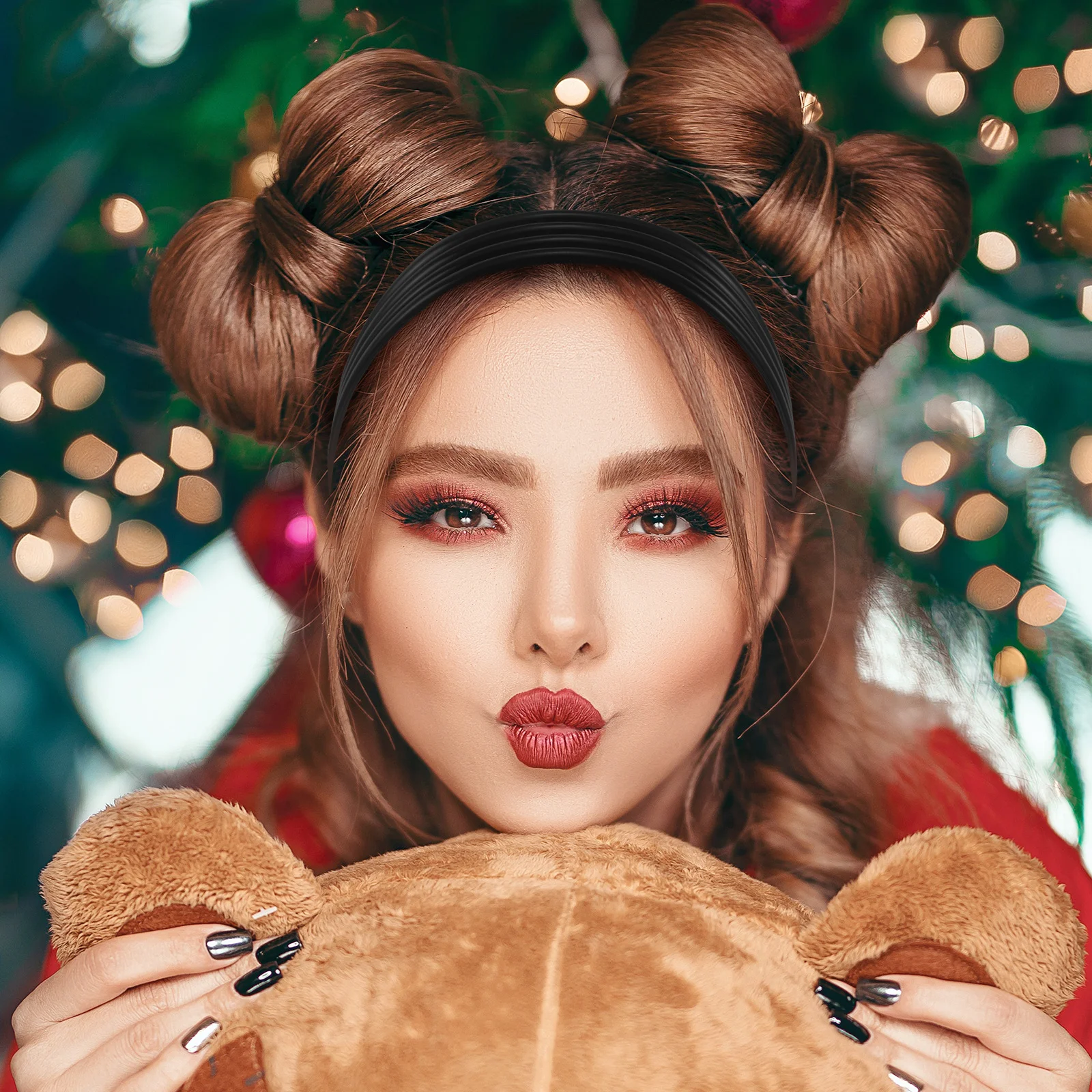 

4Pcs Retro Striped Headbands 2cm Width Non Slip Minimalist Hair Accessories for Women and Girls Vintage Everyday Use