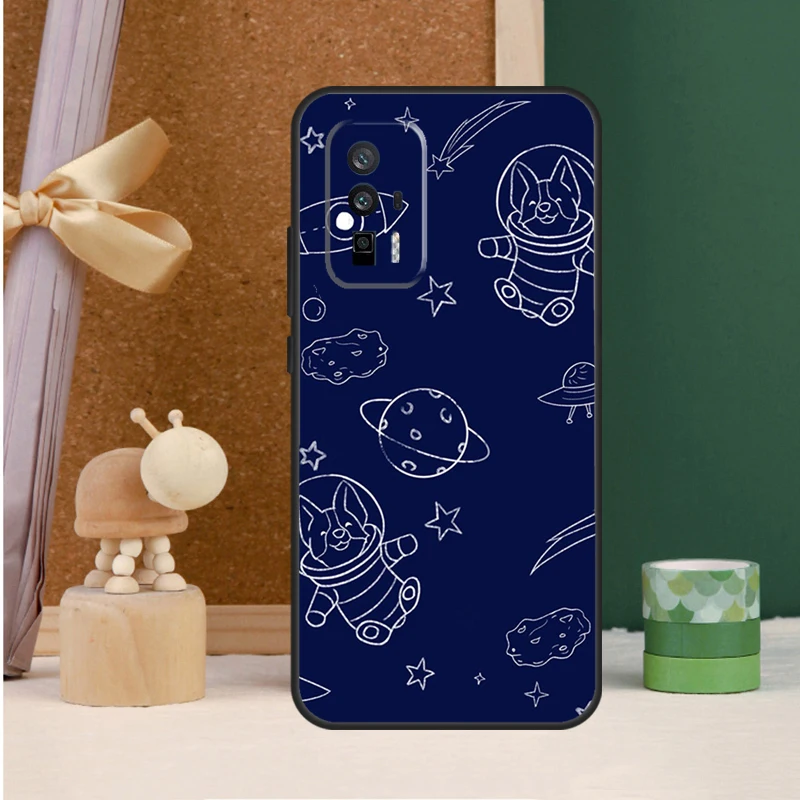 Corgi Astronaut space blue For POCO X6 Pro M6 X3 X5 F3 F5 M5s Cover For Xiaomi 13T 12T 11T 14 Pro 12 13 Lite Case