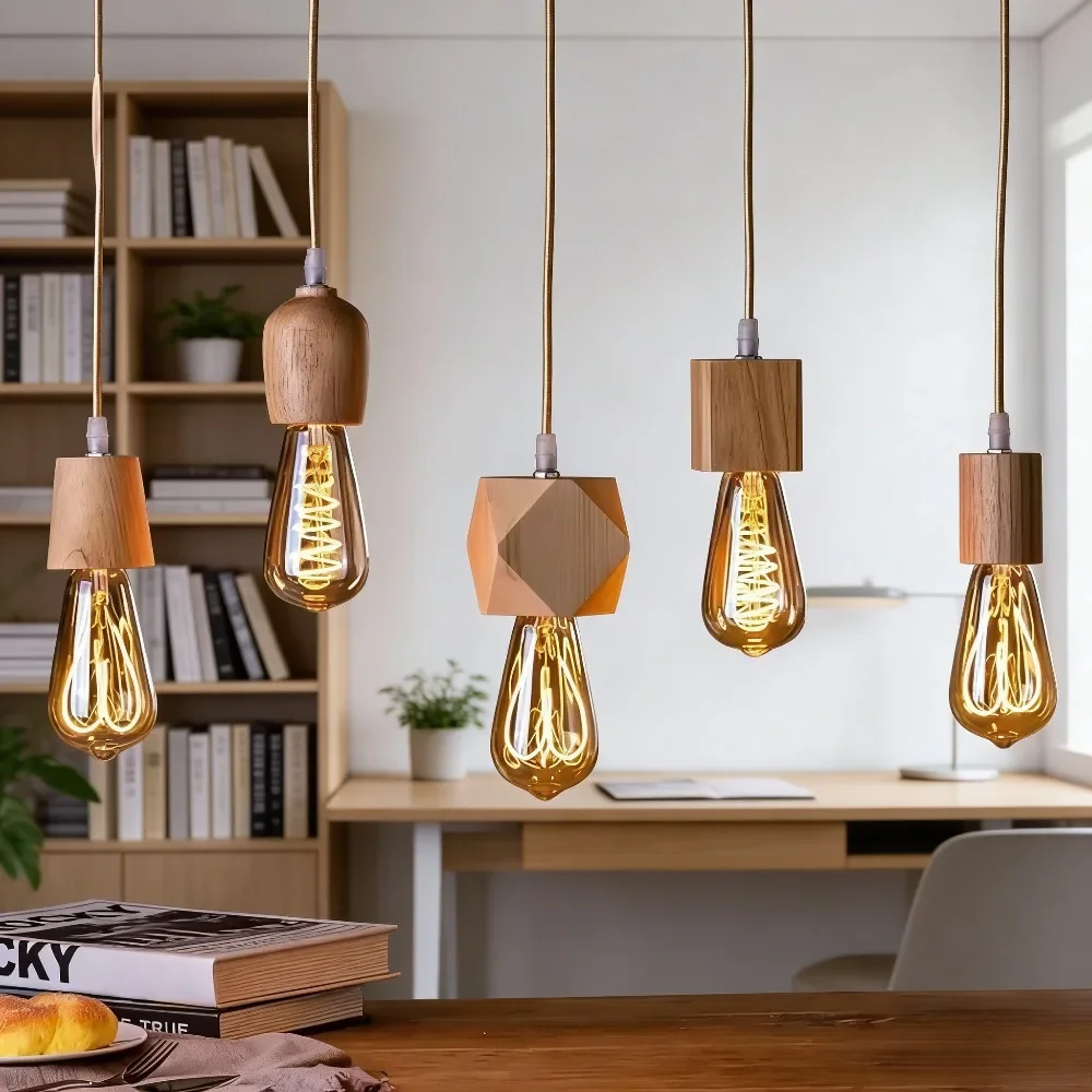 

JOYON Люстра Деревянный патрон для лампы E27 Подвесные светильники для ламп Пластиковые потолочные патроны для ламп