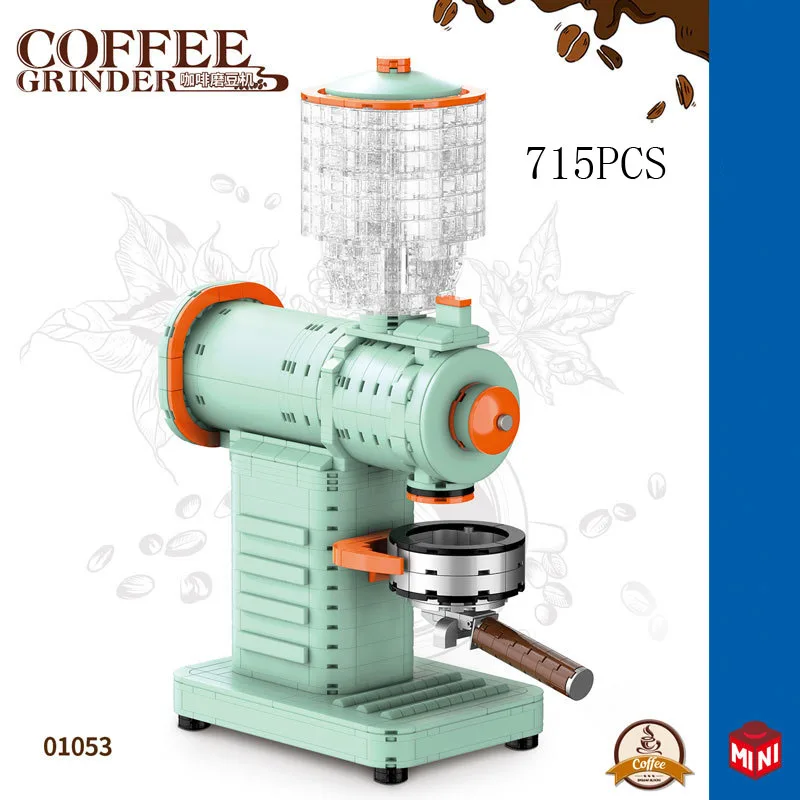 

Creative Modern Coffee Grinder Mini Block Assemble Model Cafe Mills Building Bricks Educational Toys Collection For Kids Gift