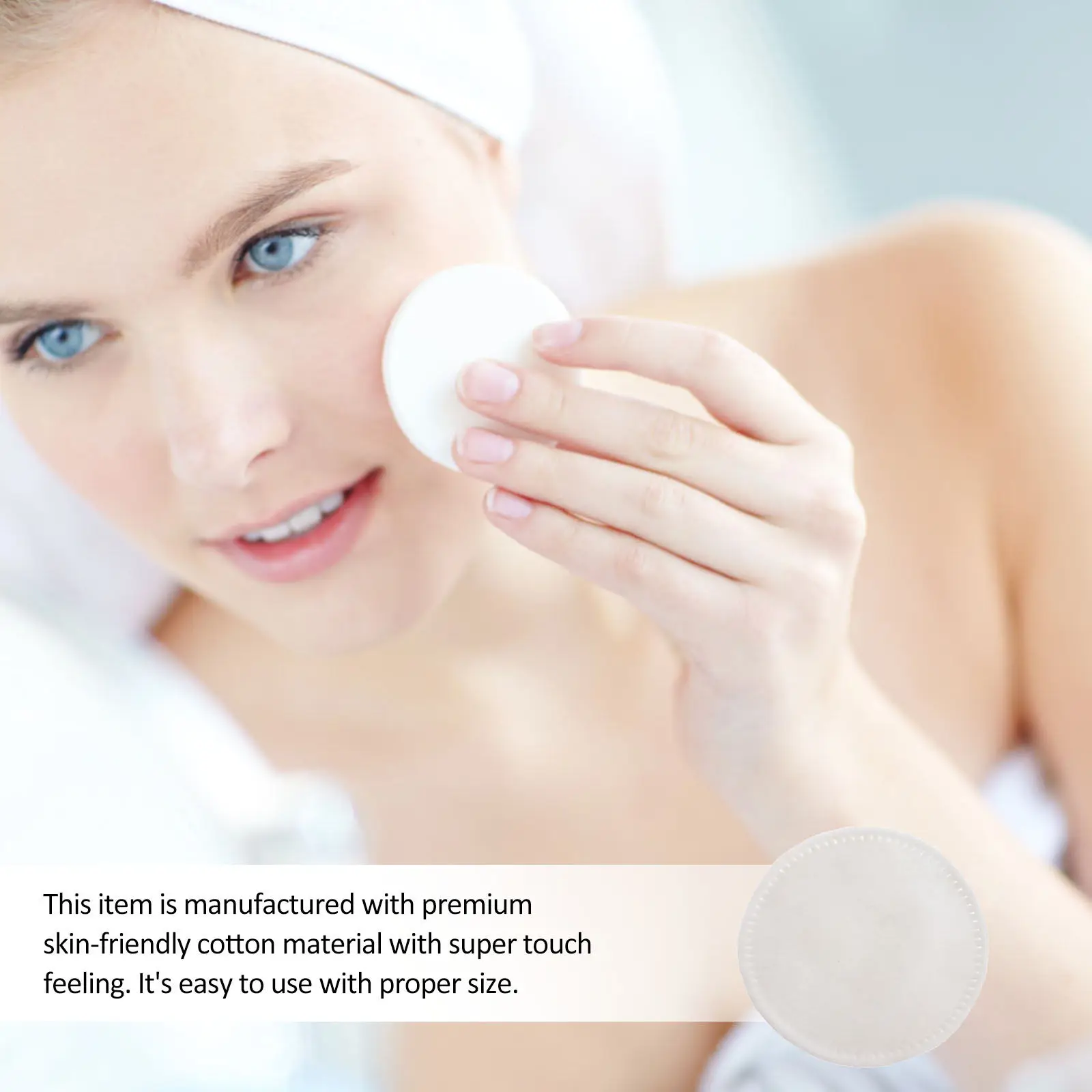 300Pcs Three Layer Thickened Cotton Rounds Facial Makeup Pads Skin Friendly Soft Touch Disposable for Daily Cleansing Care