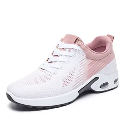 Neue Laufschuhe Damen atmungsaktive Turnschuhe Sommer Light Mesh Luftkissen Damen Sportschuhe Outdoor Schnür Trainings schuhe