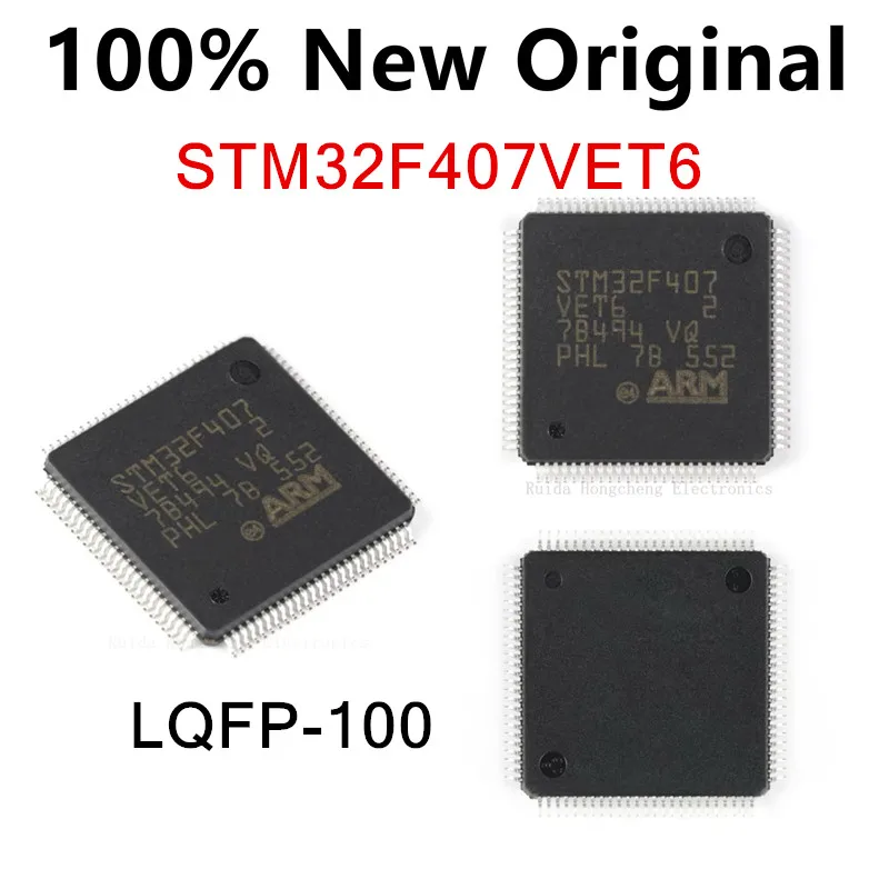 2-5PCS/Lot STM32F407VET6  LQFP-100 ARM Cortex-M4 New original 32-bit microcontroller MCU STM32F407