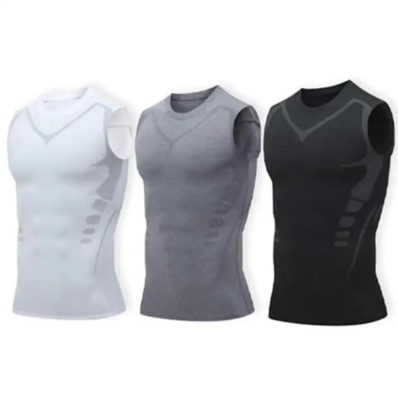 

Men's Sports Skin-tight Garment Vest Running Fast Dry Breathable Slim Sleeveless Elastic Vest Fitness Top young la gym men 2023