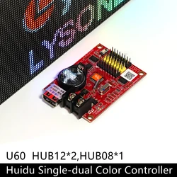 Huidu HD-U60 pequeño disco en U de un solo doble Color P4.75 P10 P16 controlador de señal de mensaje LED puerto HUB12 HUB08