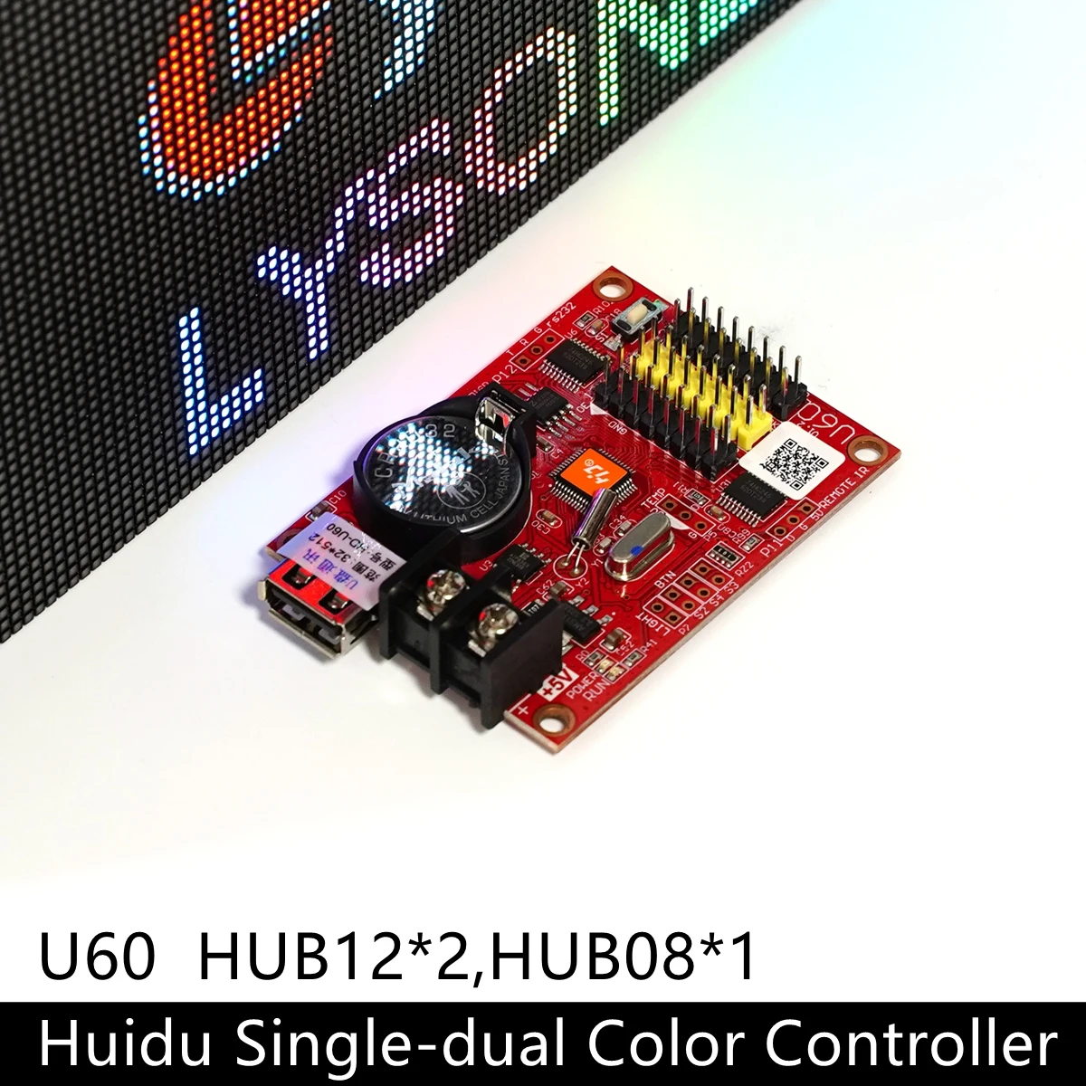 Huidu HD-U60 Small Single-dual Color U-disk P4.75 P10 P16 LED Message Sign Controller HUB12 HUB08 Port