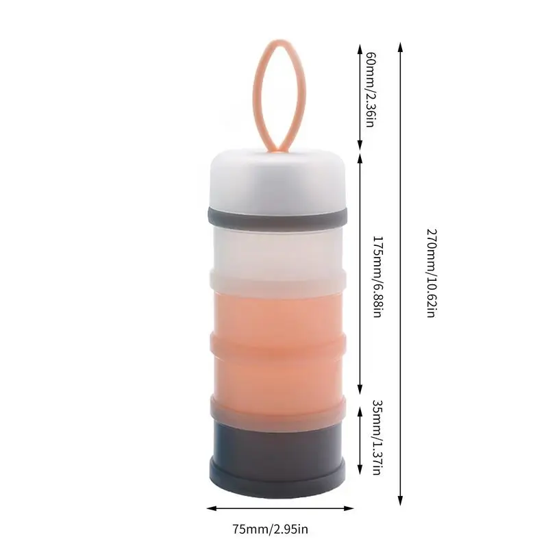 Stackable Milk Powder Dispenser Large Capacity Formula Container 4 Layers Stackable Formula Dispenser Container Mixer Bottle