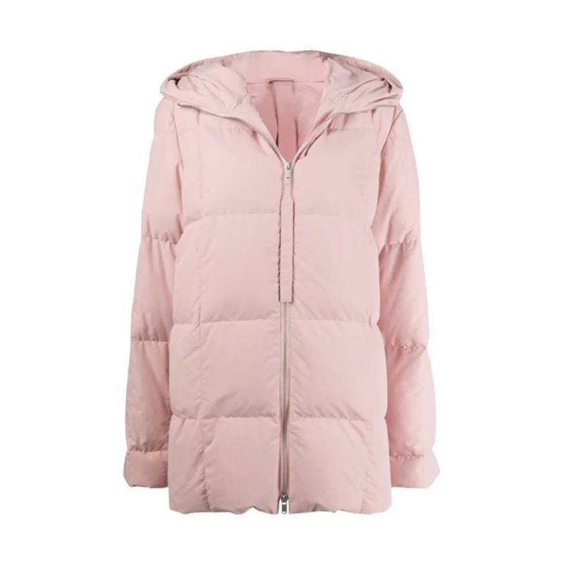 Winter new women's thick warm white duck down hooded jacket y2k high quality fashion casual and comfortable short bread jacket