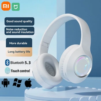 אוזניות אלחוטיות Xiaomi MIJIA Bluetooth מעל האוזן עם בס באיכות גבוהה ומיקרופון למשחקים ומוזיקה, אוזניות מתקפלות