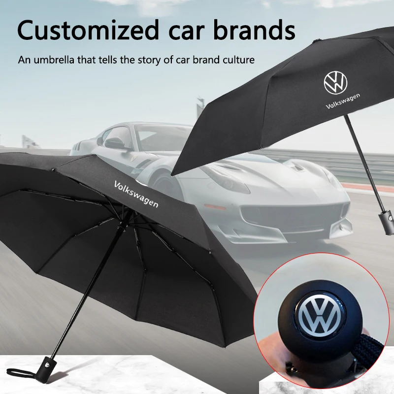 Portable Car Logo Umbrella Auto Folding Sunshade Windshield Umbrella For Volkswagen VW Jetta Golf Beetle EOS GTI MK4 MK5 MK6 MK7