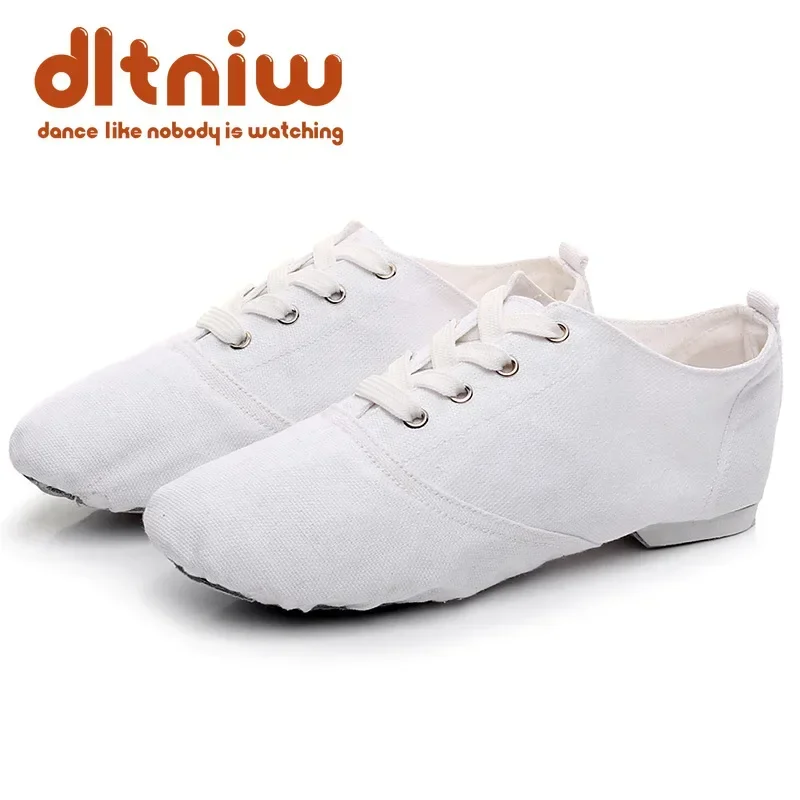 Zapatos Mujer 2024 Men Dance Shoe For Women Ayakkabi Dance Shoe Flats Designer Soft Lace Up Canvas Jazz Dancing Shoes