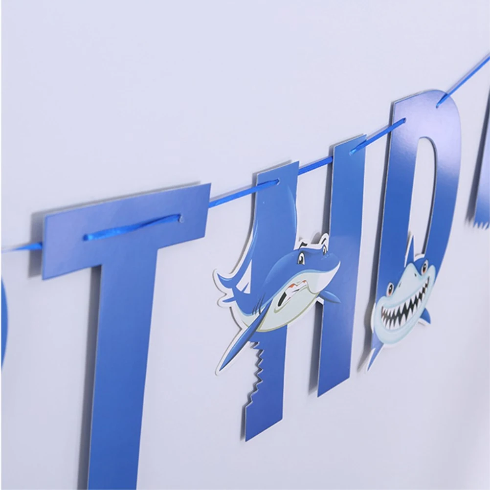 

Shark Decoration Pull Flag Birthday Party Supplies The Banner Decorations for
