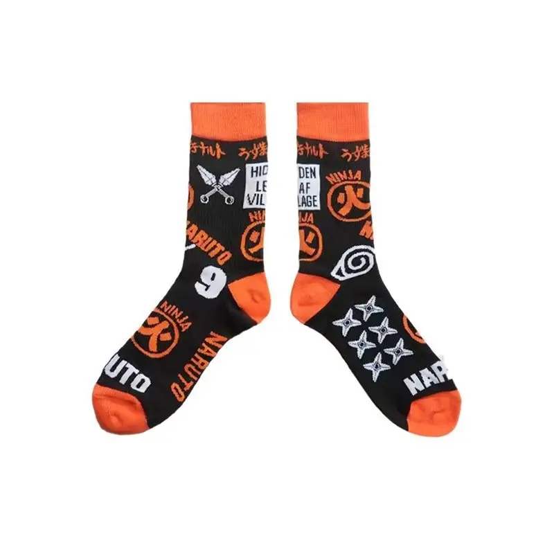 In the Naruto Anime, Thigh-High Socks Featuring Naruto, Sasuke, and the Akatsuki, with Unique Personality Designs, Trendy Breath