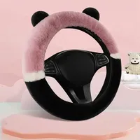Universal 36-38cm Car Steering Wheel Cover Winter Fluffy Rabbit Hair Cover for Steering Wheel Heating Hands Car Steering Wrap