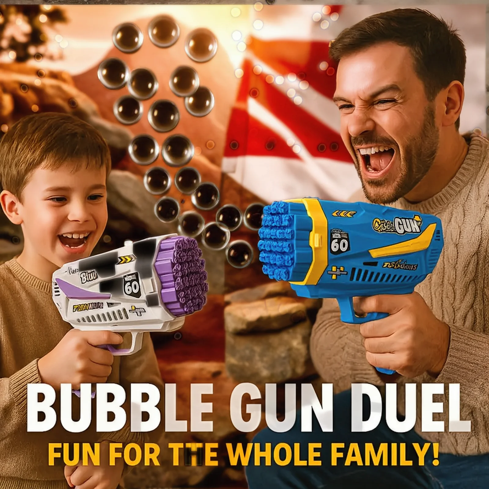 

American Summer Best-Selling Children's Beach Bubble Blowing Toy, Boys' And Girls' Favorite Outdoor Bubble Toy Gun, A Must-Have