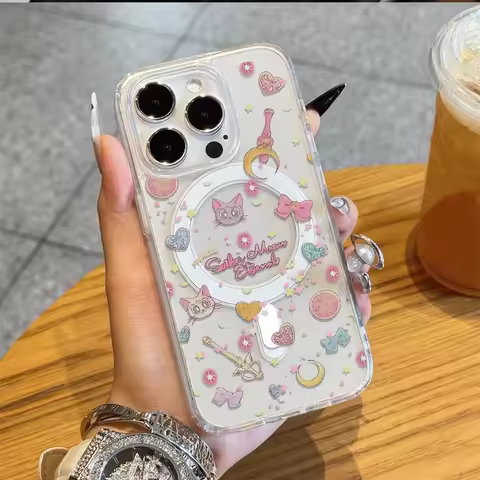 Magic Moon Magnetic Phone Case For Samsung S25Ultra S24Plus S23FE S22 S21+ A15 A55 A16 Full Cover Skinny Shell Body Protection