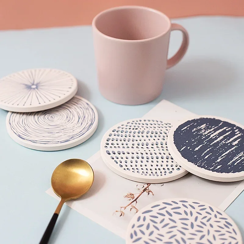 

Hot Sale Diatomite Absorbent Mat Coaster Drink Coffee Cup Mat Easy To Clean Placemats Round Tea Pad Table Pad Holder