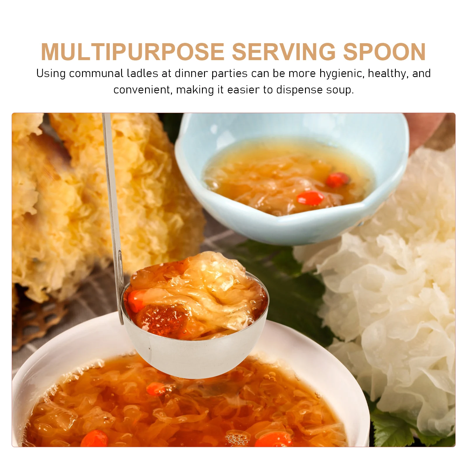 

Stainless Steel 90Ml Kitchen Serving Spoon For Soup Porridge Sauces Home Restaurant Use Ladle Spoon Household Soup Ladle Metal