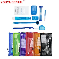 Dental Orthodontic Oral Care Kit Foldable Toothbrush Interdental Brushes Mouth Mirror Floss Ortho Wax Travel Teeth Cleaning Sets