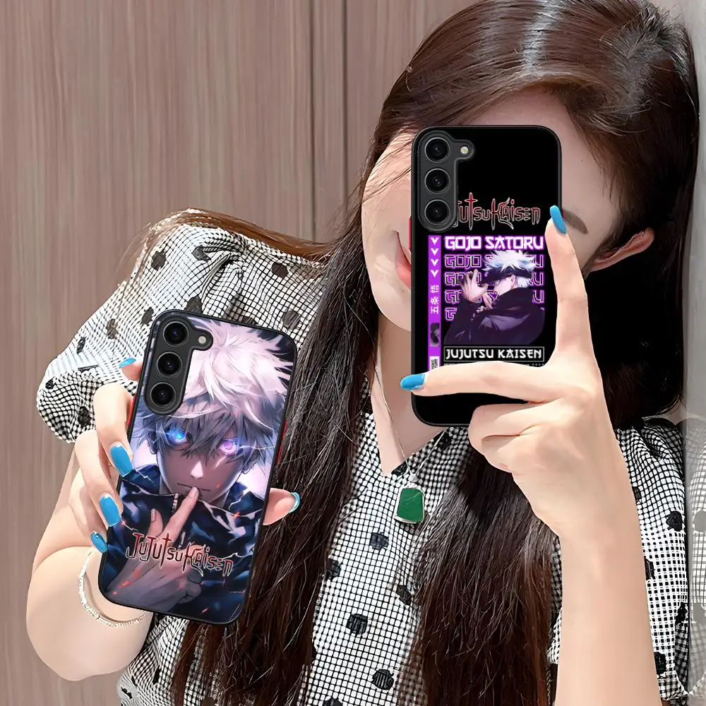 Julongsu kaisen satoru gojo caso de telefone para samsung galaxy s25 s24 s23 s22 s21 plus fe ultra cor silicone capa bonita