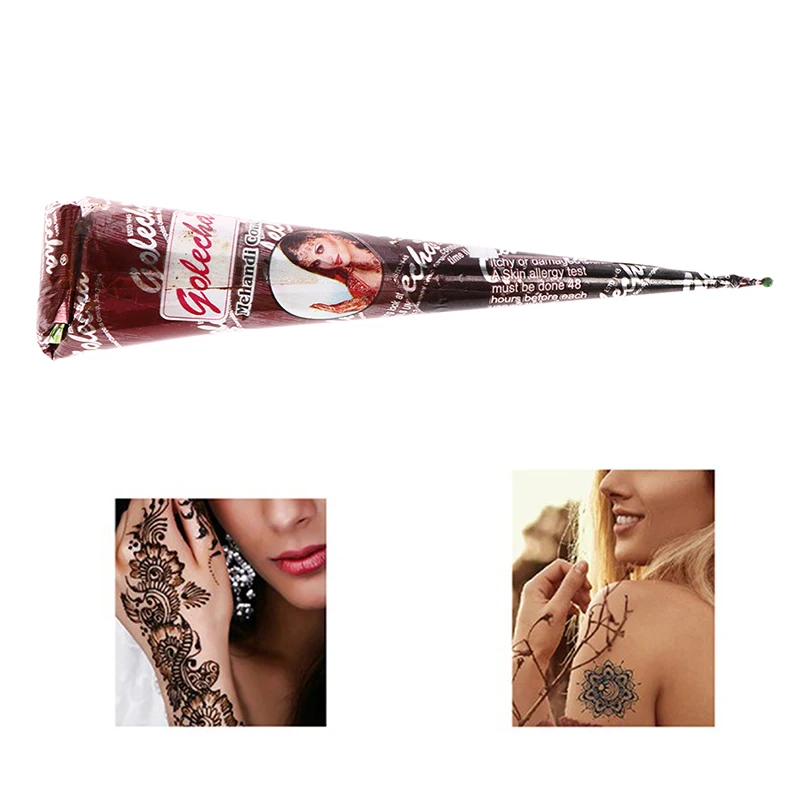 1Pcs Indian Brown Henna Tattoo Paste Waterproof Temporary Tattoo Ointment Cream