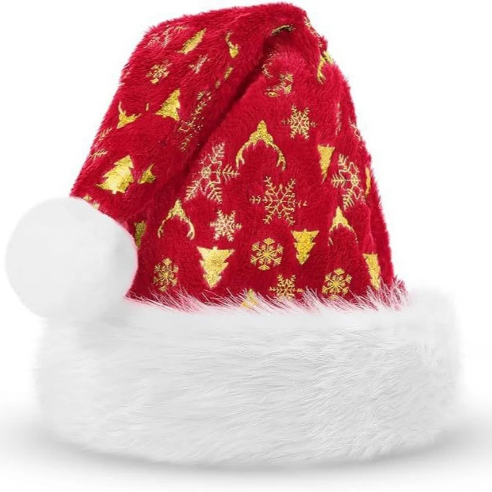 Christmas Hat Festive New Year Decoration Hat Gold Foil Christmas Hat High-Quality For New Year Events Family Gatherings Holiday