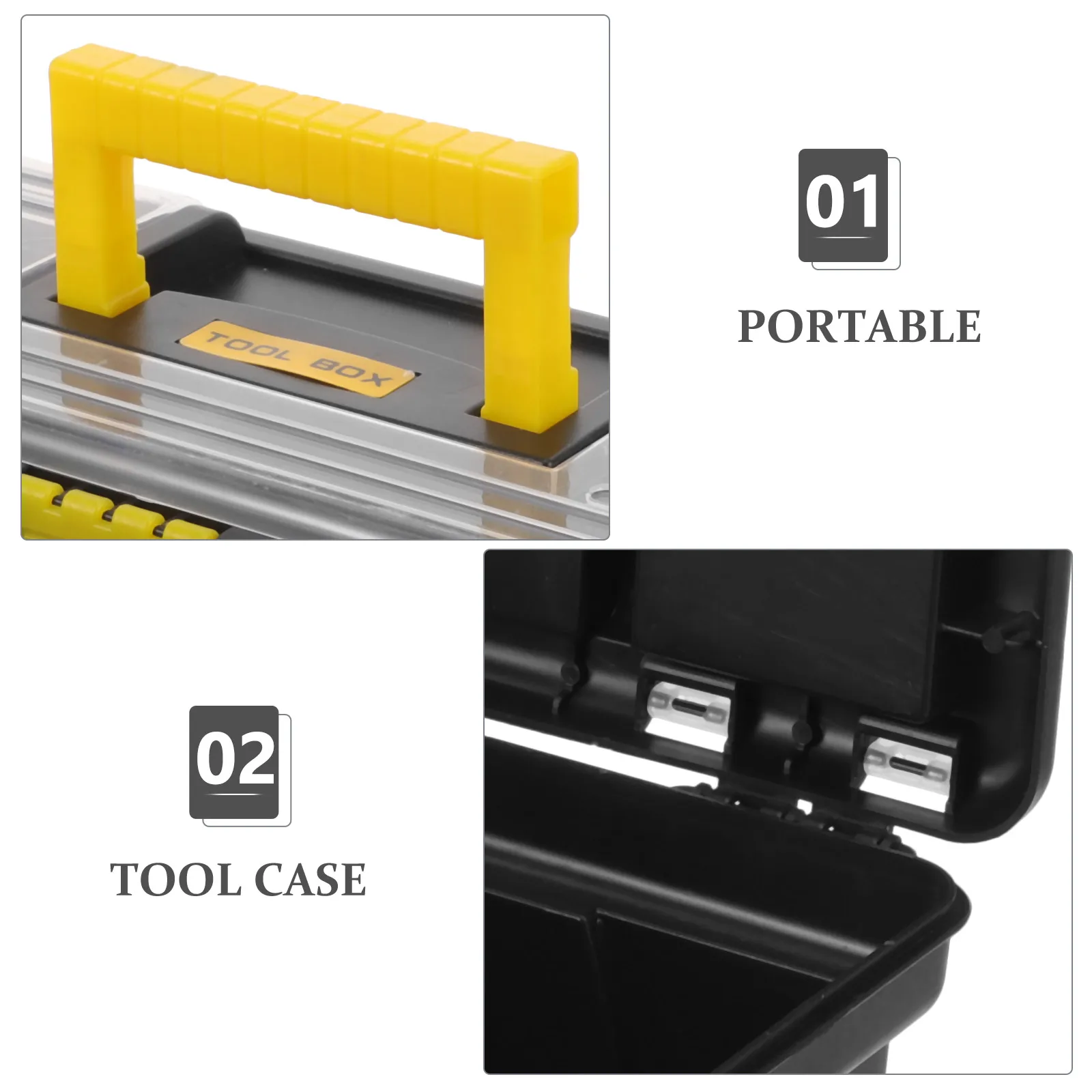 

Heavy Duty Plastic Tool Tool Storage Container Folding Handle Durable Pp Material Large Capacity Portable Toolbox For