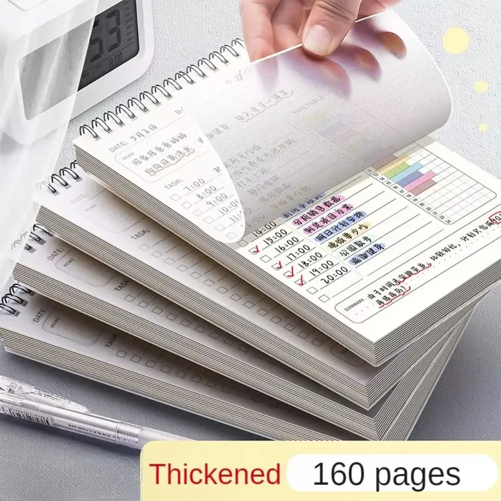 

High Quality A5 Agenda Book Thick 160 Pages A5 Notebook Spiral To Do List Notepad School Office