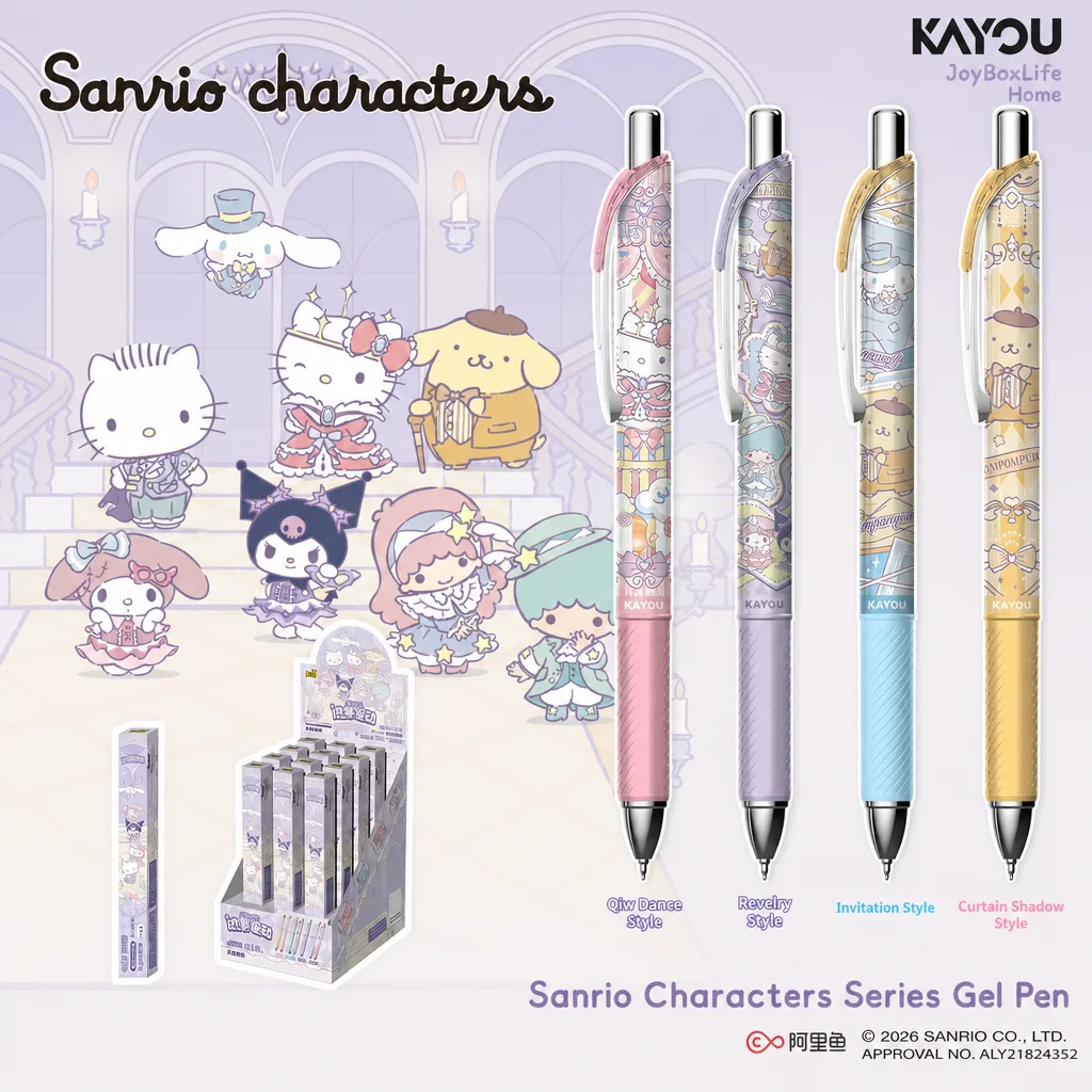 Original Kayou Sanrio Charaktere Gelstift Überraschungsbox, Glatt Schreibender Signaturstift, Schreibwaren für Schüler und Büro, Sammlerstück Geschenk