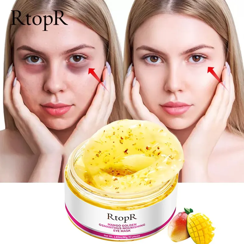 40PcsBox Eye Mask Mango Golden Osmanthus Bright  Nourishing  Skin Care Remove Dark Circles Anti Age Bag Eye Wrinkle Skin Care