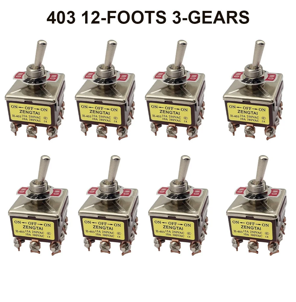 Swing arm switch, toggle switch, shaking head power switch h-403 E-TEN403 ON OFF ON  15A 250VAC