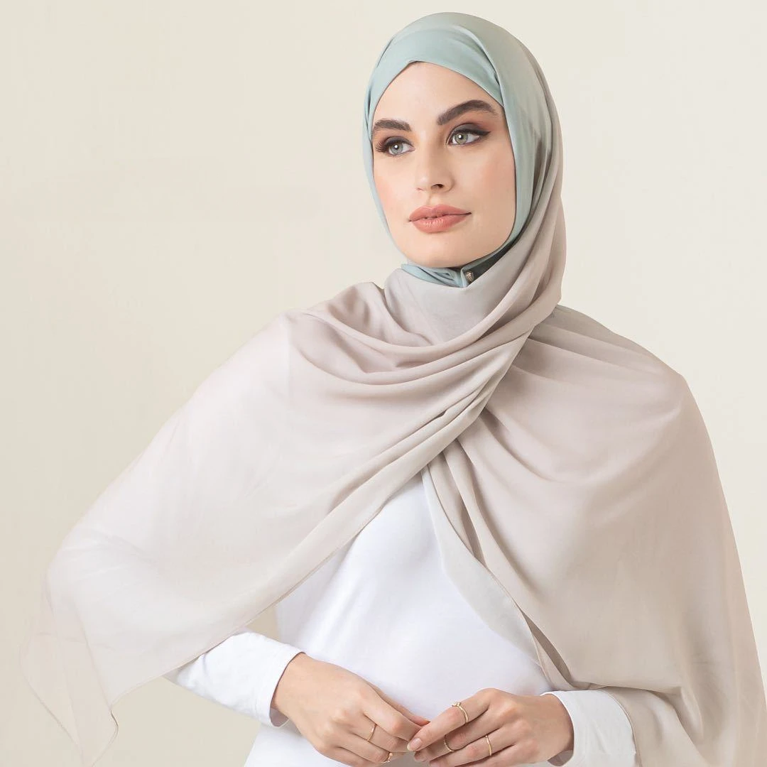 Large Size Chiffon Hijab Scarf for Women Gradient Thin Sunscreen Shawl Muslim Fashion Head Wrap for Women New Khimar