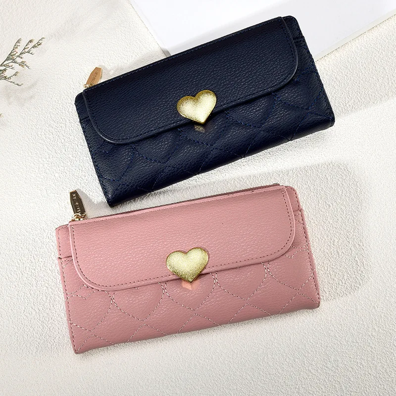 2023 Women Wallets Fashion Long PU Leather Top Quality Card Holder Classic Female Purse Zipper Wallet For Girls