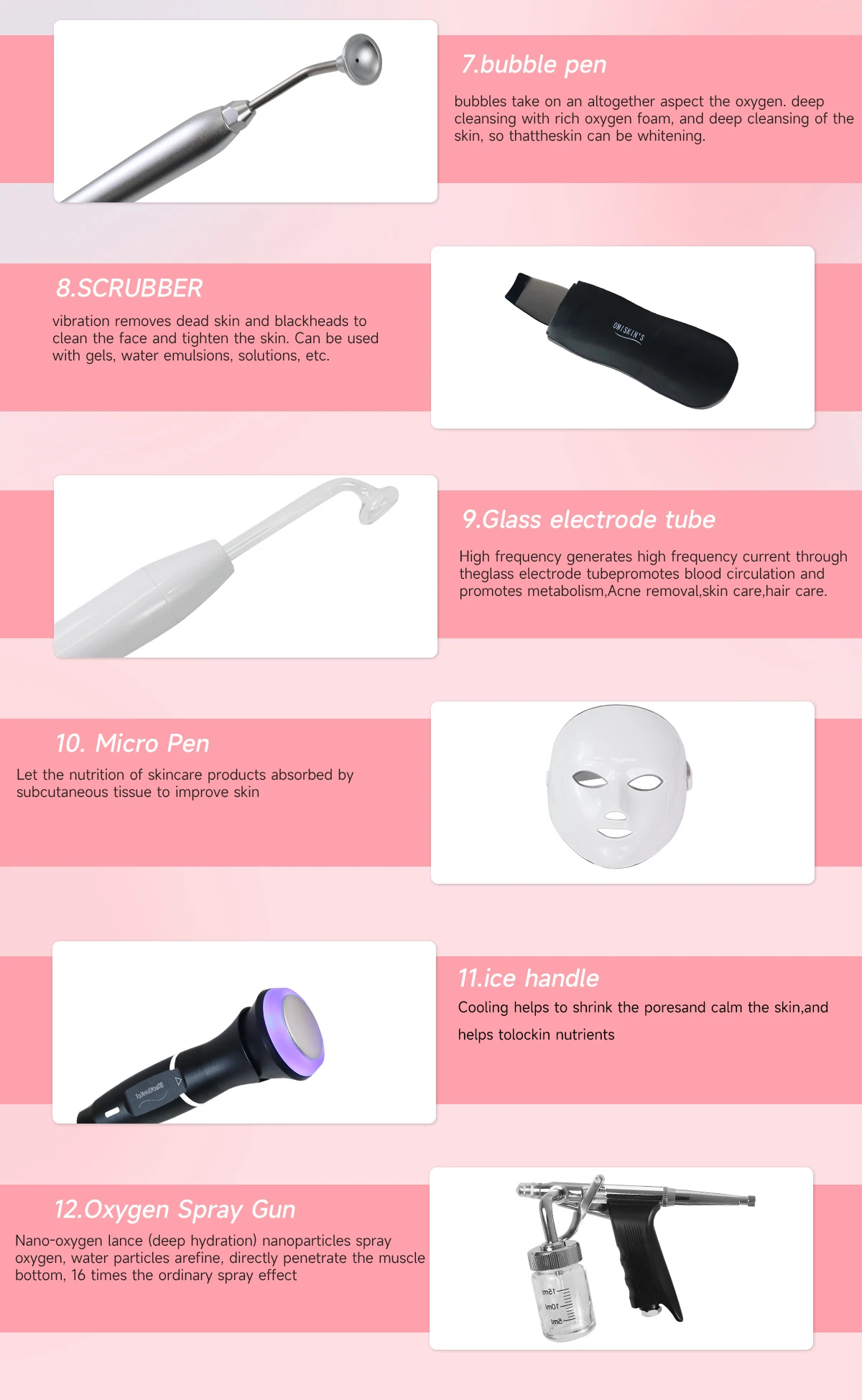 新型12in1ハイドロダーマブレーションアクアピーリング超音波フェイシャルケア酸素注入肌再生美白美容機器