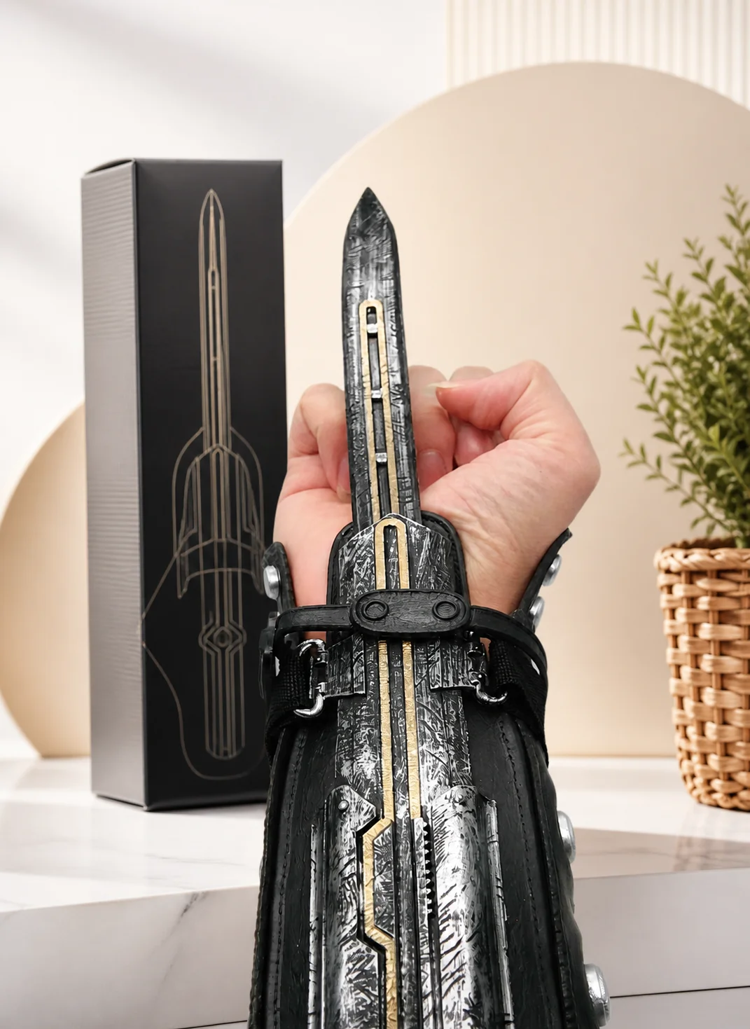 Assassin's Creed 4 Black Flag Edward, Réplica de Espada Oculta Ejectable a Escala 1:1, Accesorio de Cosplay Coleccionable para Comic Con y Exposiciones