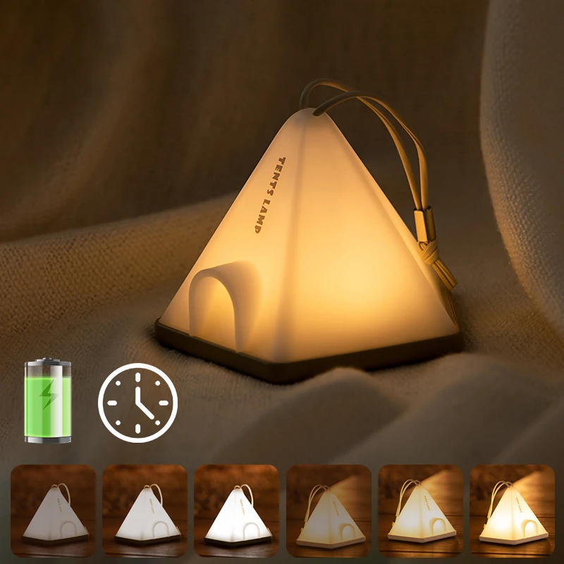 

Портативный светодиодный ночник для палатки, перезаряжаемый светильник для внутреннего освещения, спальни, наружного освещения, кемпинга, кемпинга, USB подвесной ночник