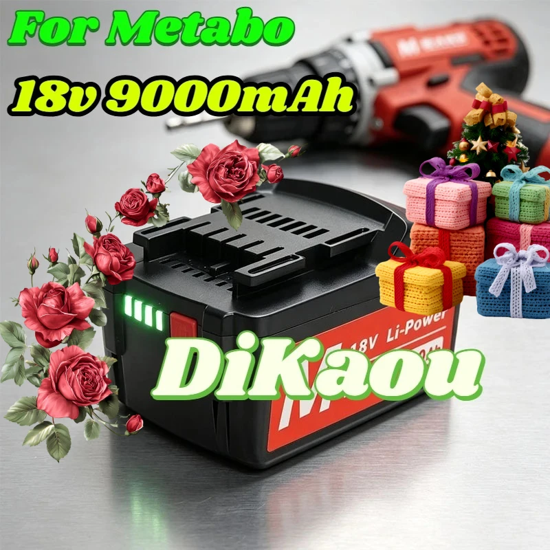 18V 9.0Ah Battery for Metabo Cordless Power Tool Drill Drivers Wrench Hammers for Metabo 18V Battery 9000mah BSZ18 625591000