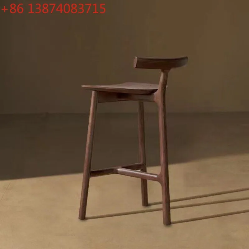 Nordic solid wood bar chair, simple and fashionable casual bar KTV high stool