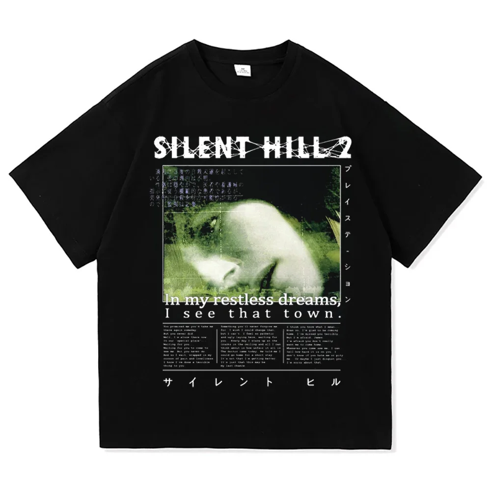 

Men's Pyramid Silent Hill Crew Neck T-Shirt New Cotton Print Top Comfort Luxury Short Sleeve Summer Fashion Versatile