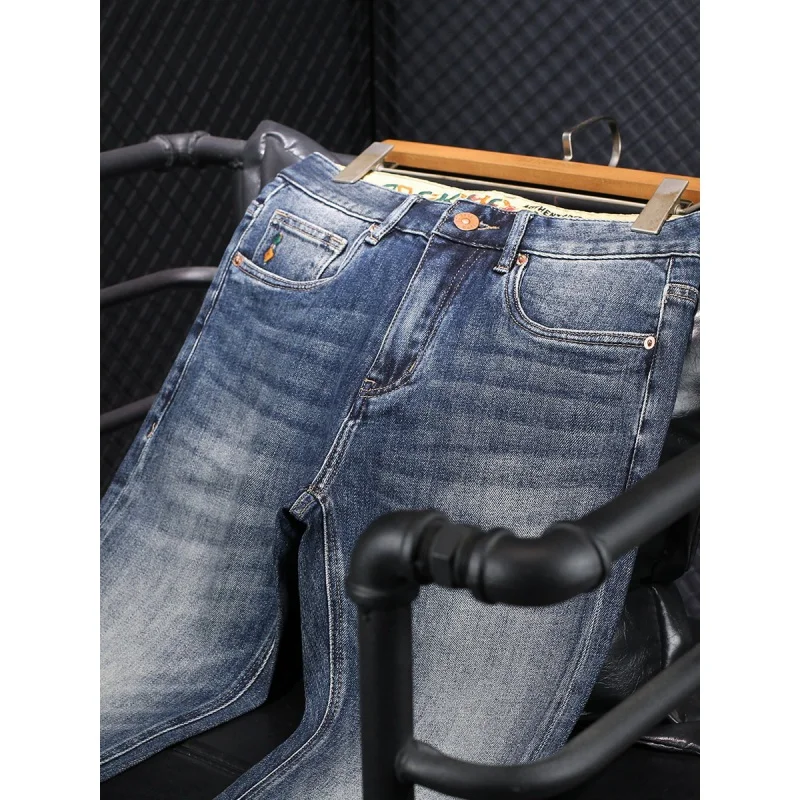 Jeans droits simples pour hommes, pantalons longs assortis, mode coréenne, tendance haut de gamme, classique, mince, attaché à la rinçage, décontracté