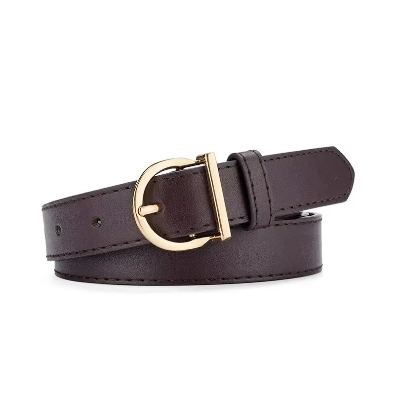 Women's Belt Fashion High-quality Pin Buckle Belt Genuine Luxury Soft PU Leather Belt Women Pair with Pants Jeans,For Ideal Gift