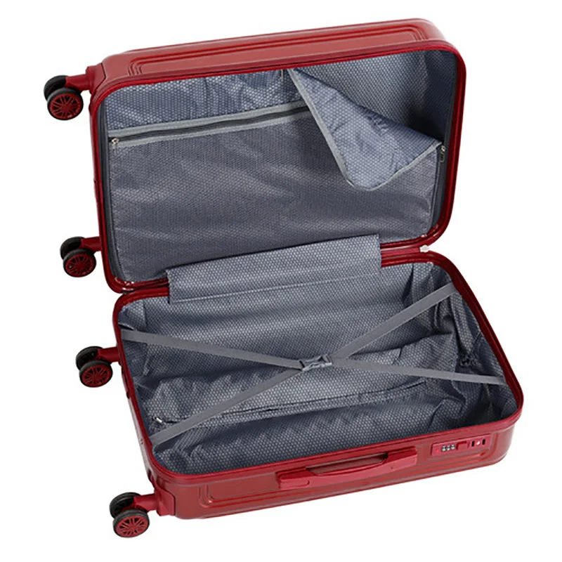 ABS Luggage Case 3-piece Set Suitcase on Wheels Large Size Red Travel Bag Mala De Viagem