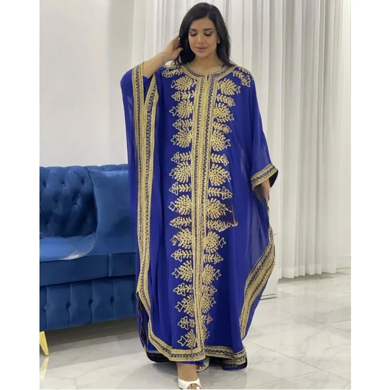 Royal BlueUnique Royal African Crystal Work Moroccan Dubai Kaftan Wedding Dress